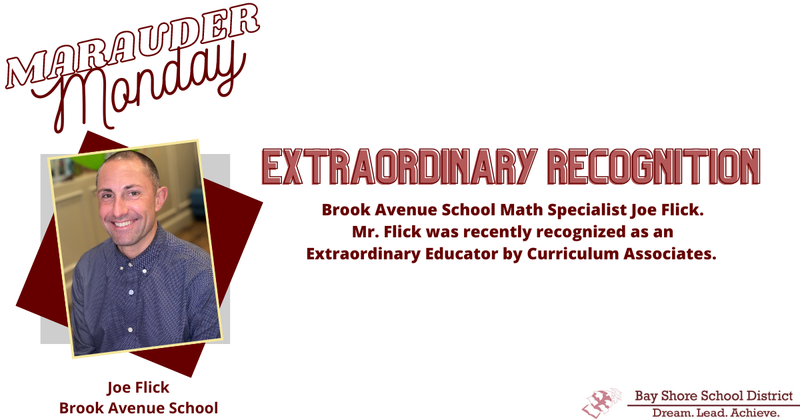 It's Marauder Monday! This week, we are giving a shout out to Brook ż School Math Specialist Joe Flick.